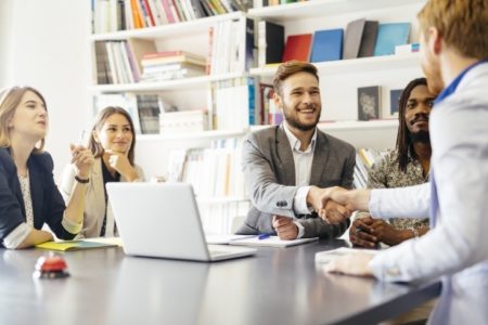 Reliable business partners shaking hands